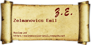 Zelmanovics Emil névjegykártya